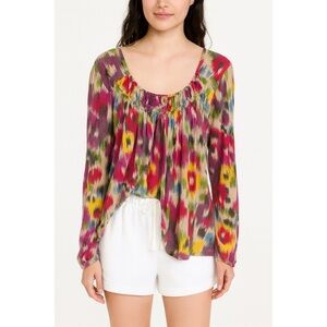 Mod-o-doc Multicolor Long Sleeve Lightweight Top, Size M